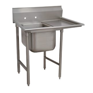 Advance Tabco 93-1-24-18R 40" 1 Compartment Sink w/ 16"L x 20"W Bowl, 12" Deep