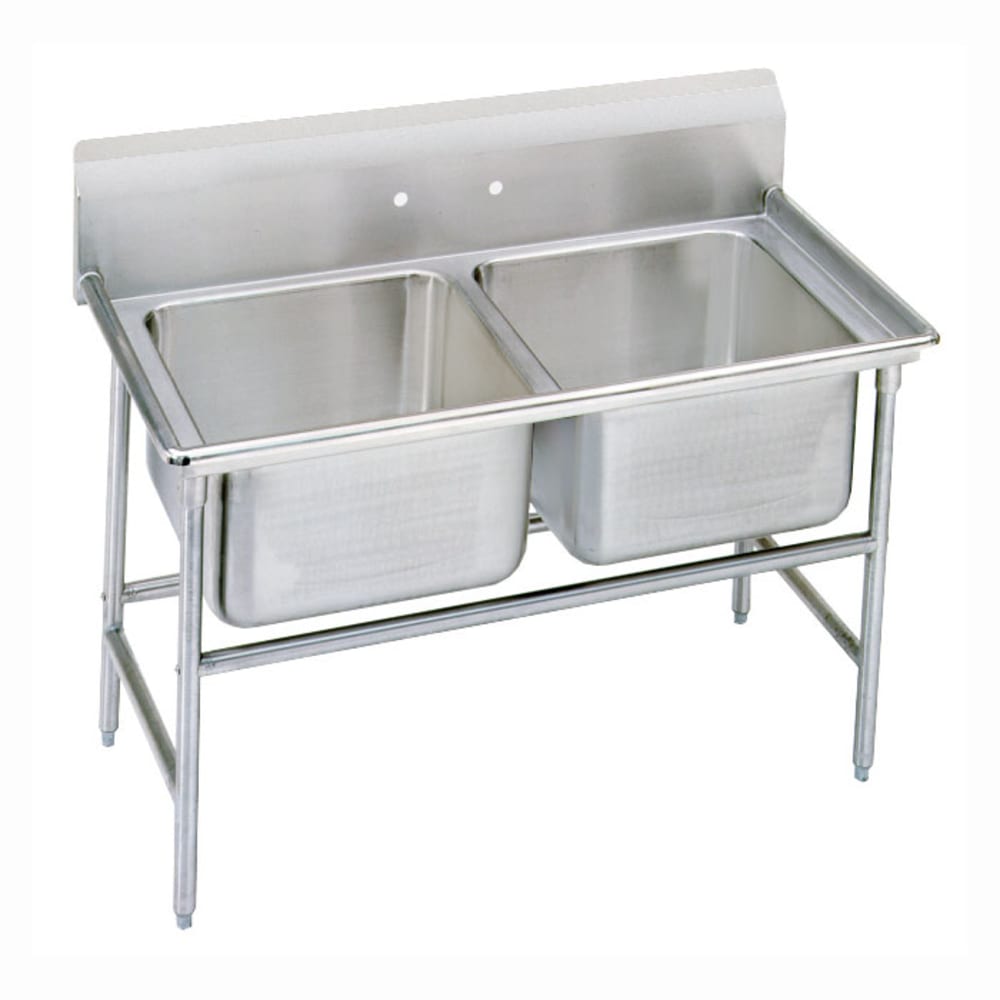 Advance Tabco 93-22-40 52" 2 Compartment Sink w/ 20"L x 20"W Bowl, 12" Deep