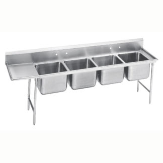 Advance Tabco 93-24-80-18L 111" 4 Compartment Sink w/ 20"L x 20"W Bowl, 12" Deep