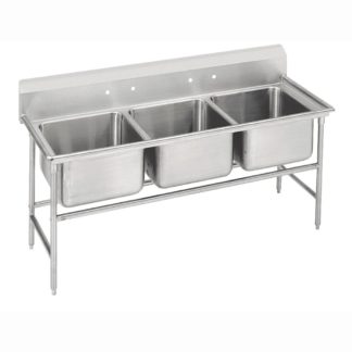 Advance Tabco 93-63-54 68" 3 Compartment Sink w/ 18"L x 24"W Bowl, 12" Deep