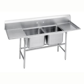 Advance Tabco 94-22-40-36RL 117" 2 Compartment Sink w/ 20"L x 20"W Bowl, 14" Deep