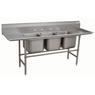 Advance Tabco 94-43-72-24RL 127" 3 Compartment Sink w/ 24"L x 24"W Bowl, 14" Deep