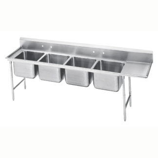 Advance Tabco 94-64-72-36R 121" 4 Compartment Sink w/ 18"L x 24"W Bowl, 14" Deep