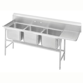 Advance Tabco 94-83-60-18R 89" 3 Compartment Sink w/ 20"L x 28"W Bowl, 14" Deep
