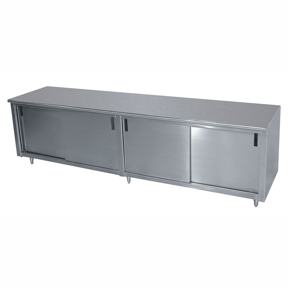 Advance Tabco CB-SS-248 96" Enclosed Work Table w/ Sliding Doors, 24"D