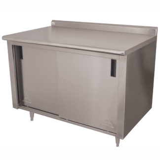 Advance Tabco CF-SS-245 60" Enclosed Work Table w/ Sliding Doors & 1 1/2" Backsplash, 24"D