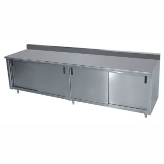 Advance Tabco CK-SS-247 84" Enclosed Work Table w/ Sliding Doors & 5" Backsplash, 24"D