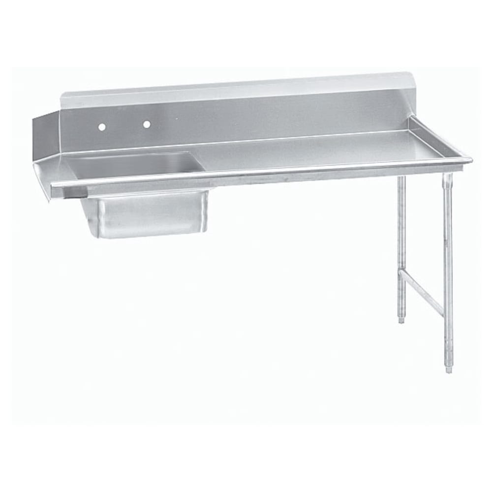 Advance Tabco DTS-S30-120R 119" R L Straight Soil Table - 10 1/2" Backsplash, Stainless Legs, 14 ga 304 Stainless