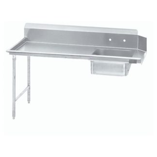 Advance Tabco DTS-S60-120L 119" L R Straight Soil Table - 10 1/2" Backsplash, Galvanized Legs, 14 ga 304 Stainless