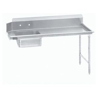 Advance Tabco DTS-S70-96R 96" R L Straight Soil Dishtable - 10 1/2" Backsplash, Stainless Legs, 16 ga Stainless