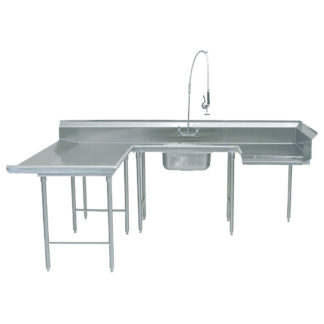 Advance Tabco DTS-U30-120L Soiled L-R Dishtable - U Shape, Stainless Legs, 59x108x120", 16 ga 304 Stainless