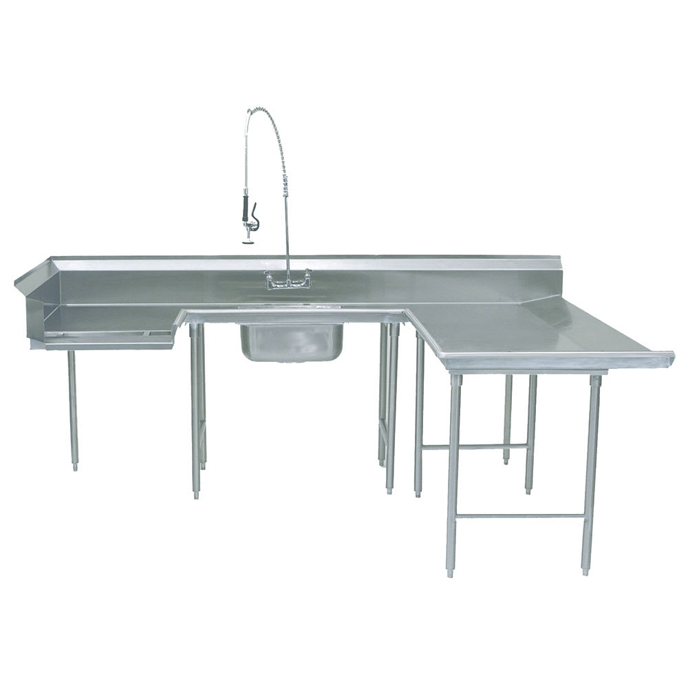 Advance Tabco DTS-U30-84R Soiled R-L Dishtable - U Shape, Stainless Legs, 59x108x84", 16 ga 304 Stainless