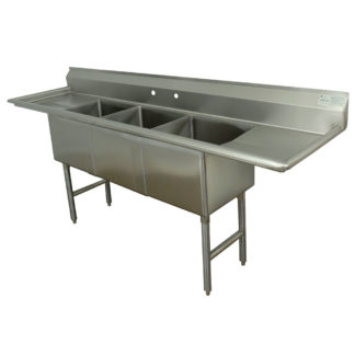 Advance Tabco FC-3-2030-20RL 108" 3 Compartment Sink w/ 20"L x 30"W Bowl, 14" Deep
