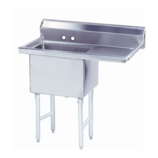 Advance Tabco FS-1-3024-24R 56 1/2" 1 Compartment Sink w/ 30"L x 24"W Bowl, 14" Deep