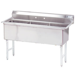Advance Tabco FS-3-1824 59" 3 Compartment Sink w/ 18"L x 24"W Bowl, 14" Deep