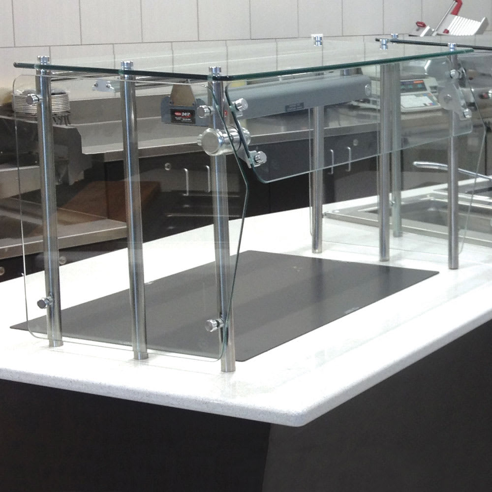 Advance Tabco GSG-12-72 Self Service Shield - Heat Tempered Glass Top Shelf, Side Panels, 12x72x18