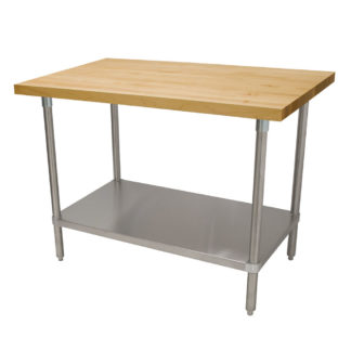 Advance Tabco H2S-245 1 3/4" Maple Top Work Table w/ Undershelf, 60"L x 24"D