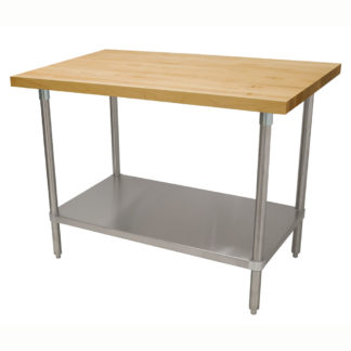 Advance Tabco H2S-308 1 3/4" Maple Top Work Table w/ Undershelf, 96"L x 30"D