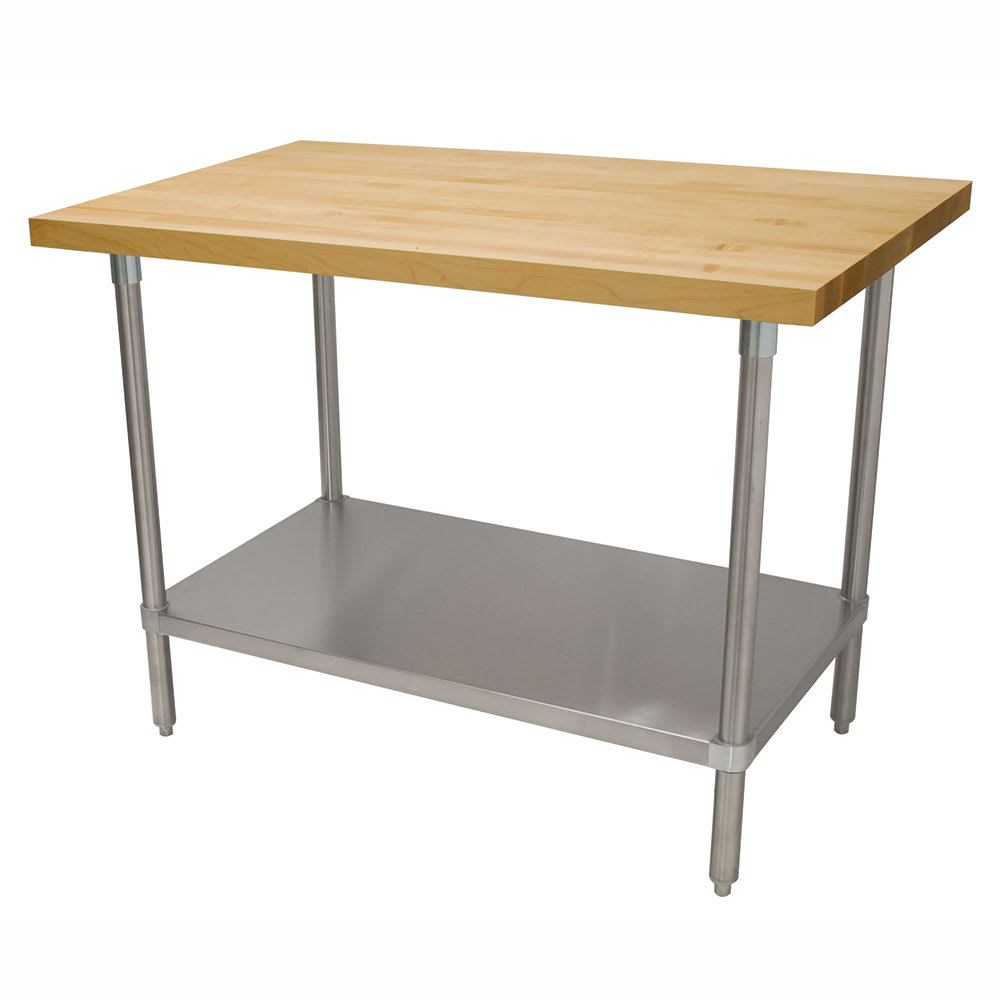Advance Tabco H2S-368 1 3/4" Maple Top Work Table w/ Undershelf, 96"L x 36"D