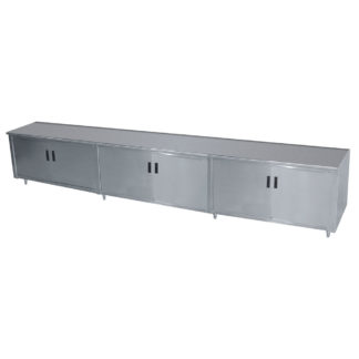 Advance Tabco HB-SS-3612 144" Enclosed Work Table w/ Swing Doors, 36"D