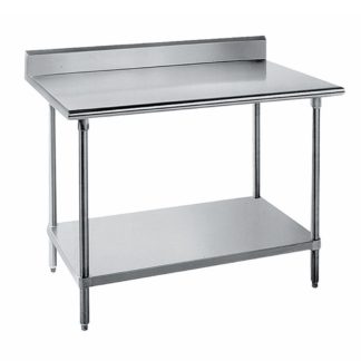 Advance Tabco KLG-300 30" 14 ga Work Table w/ Undershelf & 304 Series Stainless Top, 5" Backsplash