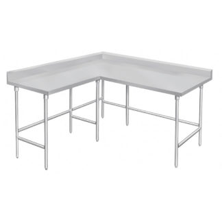 Advance Tabco KTMS-305 L 60" Left Side Corner Work Table - 30"D, 5" Backsplash, 14 ga 304 Series Stainless