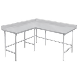 Advance Tabco KTMS-306 72" Right Side Corner Work Table - 30"D, 5" Backsplash, 14 ga 304 Series Stainless
