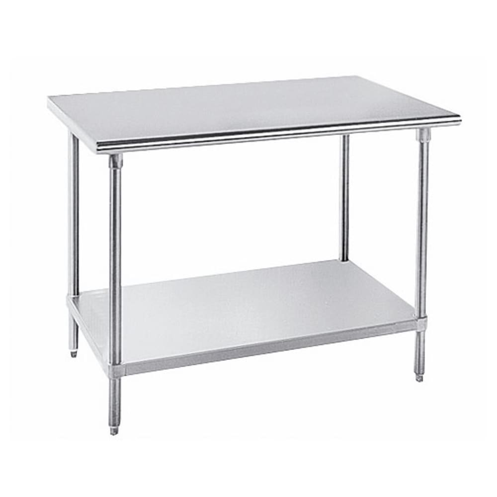 Advance Tabco MS-368 96" 16 ga Work Table w/ Undershelf & 304 Series Stainless Flat Top