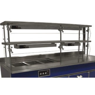 Advance Tabco NDSG-12-72 Self Service Food Shield - 2 Tier, 12x72x34", Stainless Top Shelf