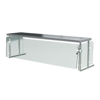 Advance Tabco NSGC-15-5WELL 79 5/8" Full Service Sneeze Guard for Hot/Cold Tables - Stainless Frame, Glass Panels