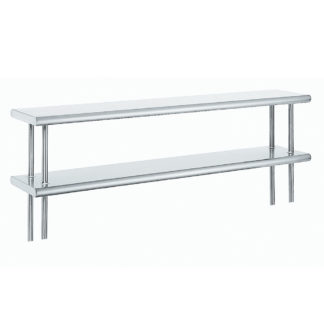 Advance Tabco ODS-15-60R 60" Old Style Table Mount Shelf - 2 Deck, Rear Turn Up, 15" W, 18 ga 430 Stainless