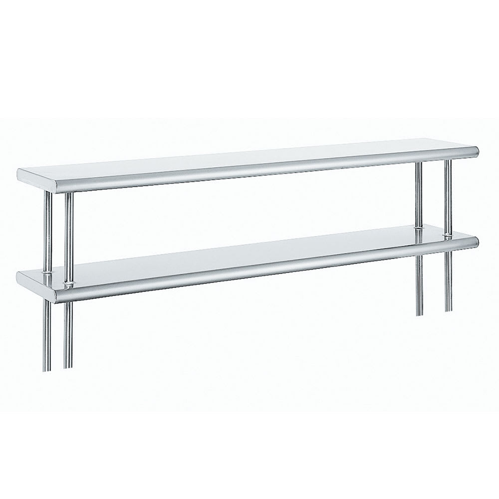Advance Tabco ODS-15-60R 60" Old Style Table Mount Shelf - 2 Deck, Rear Turn Up, 15" W, 18 ga 430 Stainless