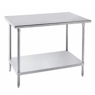 Advance Tabco SAG-3012 144" 16 ga Work Table w/ Undershelf & 430 Series Stainless Flat Top