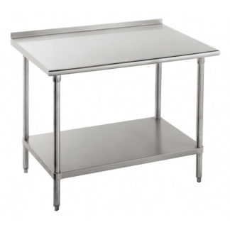 Advance Tabco SFG-363 36" 16 ga Work Table w/ Undershelf & 430 Series Stainless Top, 1 1/2" Backsplash