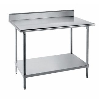 Advance Tabco SKG-303 36" 16 ga Work Table w/ Undershelf & 430 Series Stainless Top, 5" Backsplash