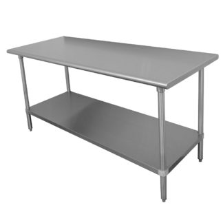 Advance Tabco SS-3011 132" 14 ga Work Table w/ Undershelf & 304 Series Stainless Flat Top