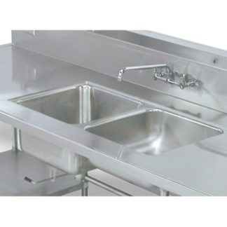 Advance Tabco TA-11E-2 Double Sink Welded Into Table Top, 24x24x12" (36" W tables only)