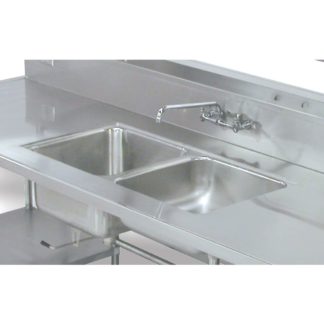 Advance Tabco TA-11F-2 Double Sink Welded Into Table Top, 10x14x10
