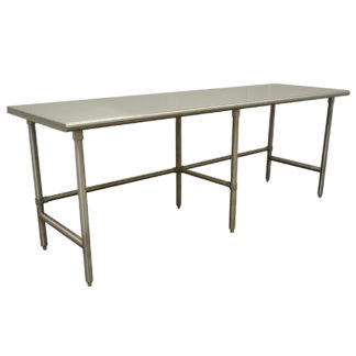 Advance Tabco TAG-2410 120" 16 ga Work Table w/ Open Base & 430 Series Stainless Flat Top