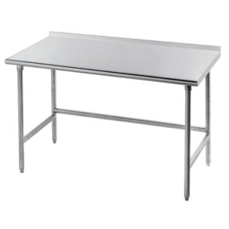 Advance Tabco TFLG-309 108" 14 ga Work Table w/ Open Base & 304 Series Stainless Top, 1 1/2" Backsplash