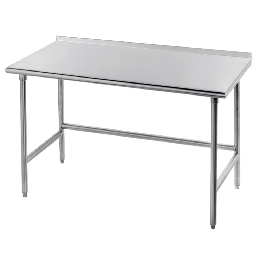 Advance Tabco TFMS-365 60" 16 ga Work Table w/ Open Base & 304 Series Stainless Top, 1 1/2" Backsplash