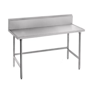 Advance Tabco TKMS-3612 144" 16 ga Work Table w/ Open Base & 304 Series Stainless Top, 5" Backsplash