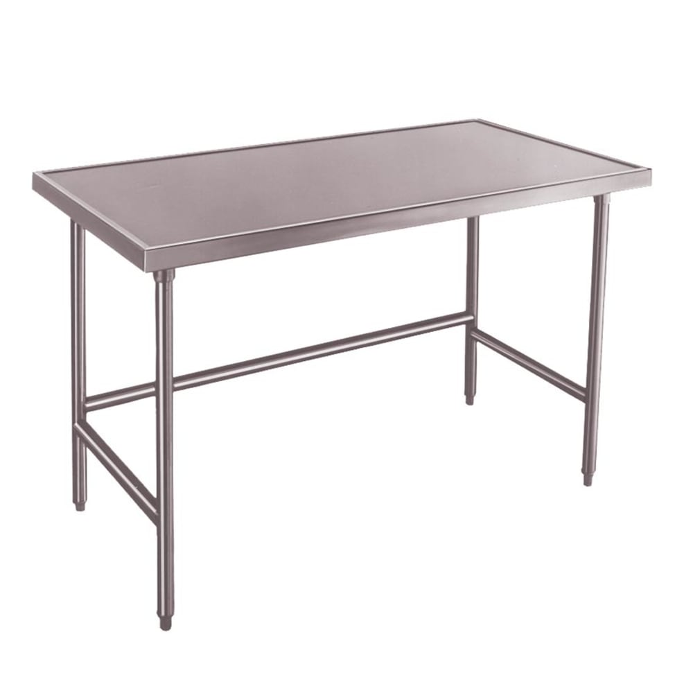Advance Tabco TVLG-2410 120" 14 ga Work Table w/ Open Base & 304 Series Stainless Marine Top