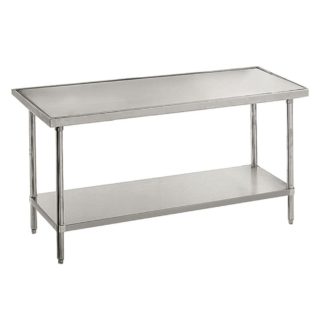 Advance Tabco VLG-307 84" 14 ga Work Table w/ Undershelf & 304 Series Stainless Marine Top