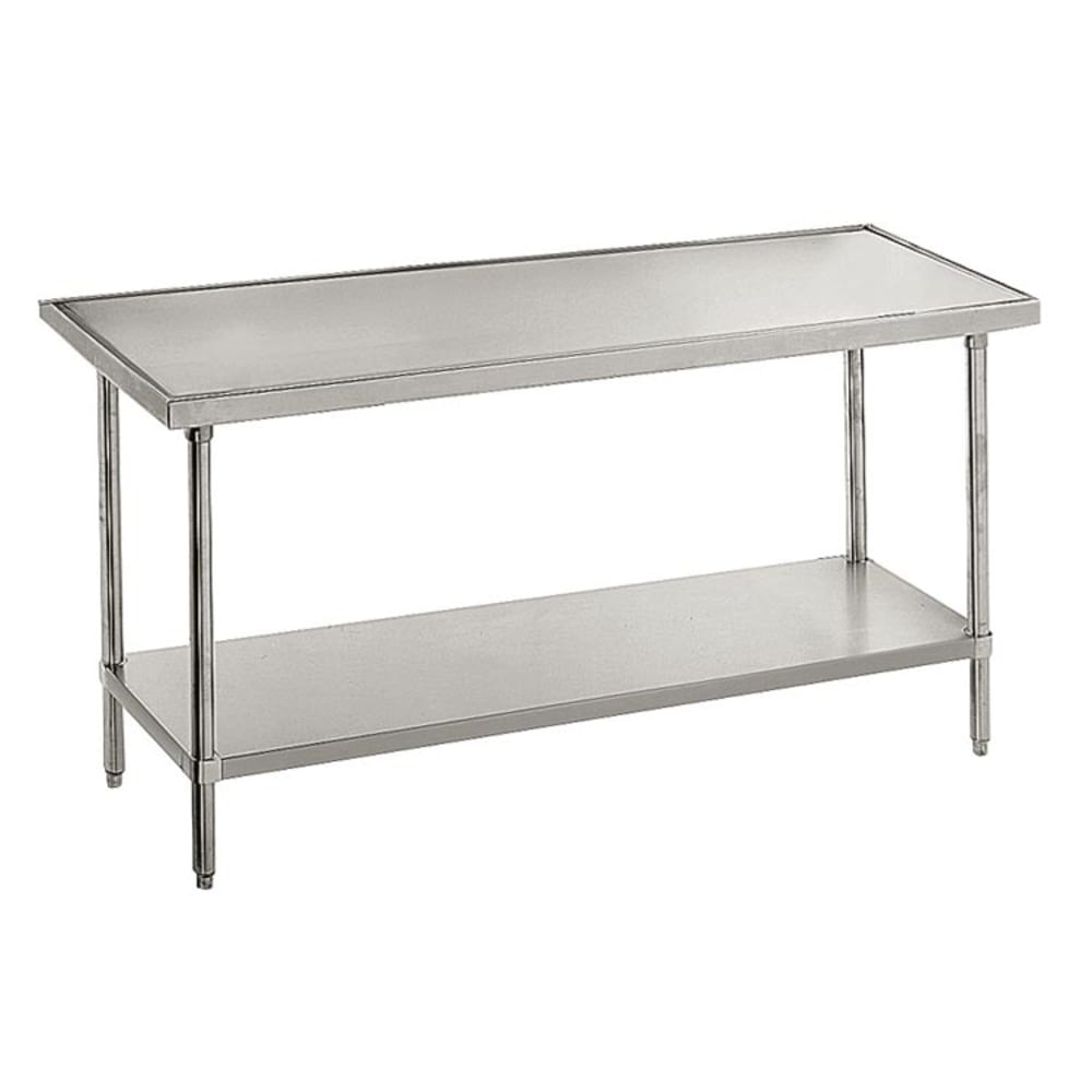 Advance Tabco VLG-3612 144" 14 ga Work Table w/ Undershelf & 304 Series Stainless Marine Top