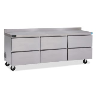 Delfield GUR72BP-D 72" Worktop Refrigerator w/ (3) Sections & (6) Drawers, 115v