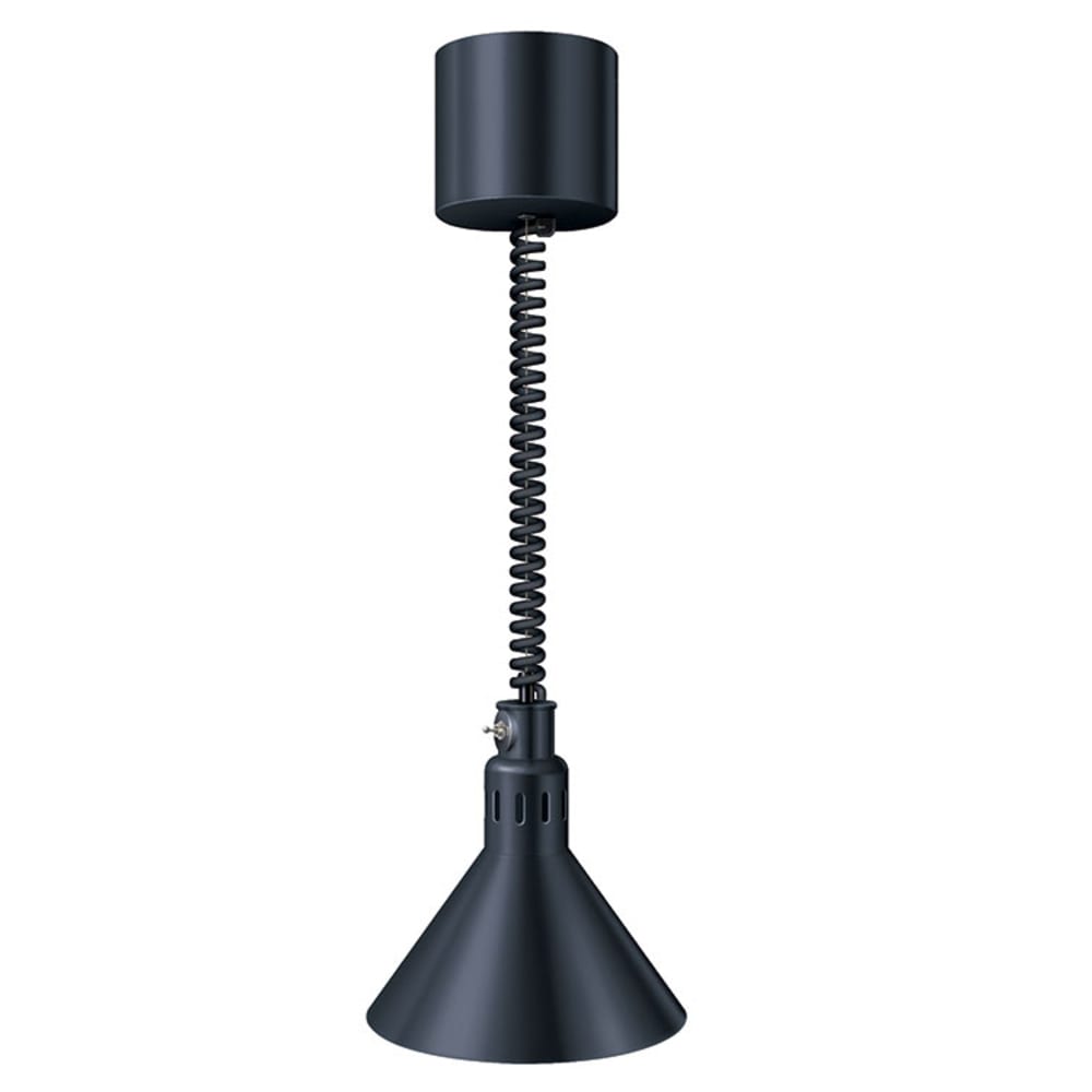 Hatco DL-775-RTL 71 7/8" Track Mount Heat Lamp w/ Retractable Cord - Lower Switch, Bold Black