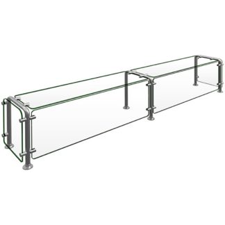 Hatco ED20-07212 Full Service Mounted Food Shield - 72" x 12" x 18", Glass/Stainless Steel