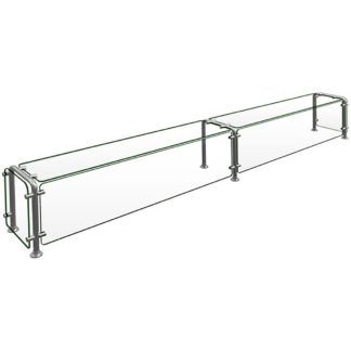 Hatco ED20-09618 Full Service Mounted Food Shield - 96" x 18" x 18", Glass/Stainless Steel