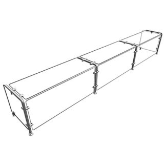Hatco EP11-10815 Full Service Mounted Food Shield - 108" x 15" x 18", Glass/Stainless Steel